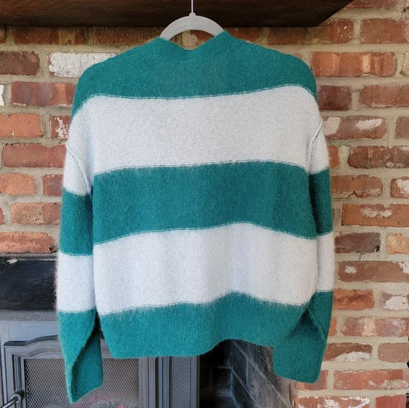 NWT Free People V-neck Alpaca Wool Striped Eclair Cardigan size XS - Picture 4 of 9